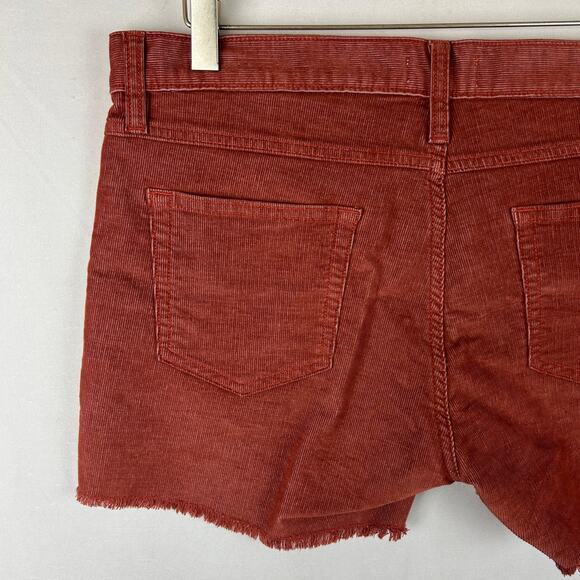 Carve Designs Oahu Relaxed Boyfriend 4" Inseam Burnt Orange Corduroy Shorts 6 - Picture 7 of 9